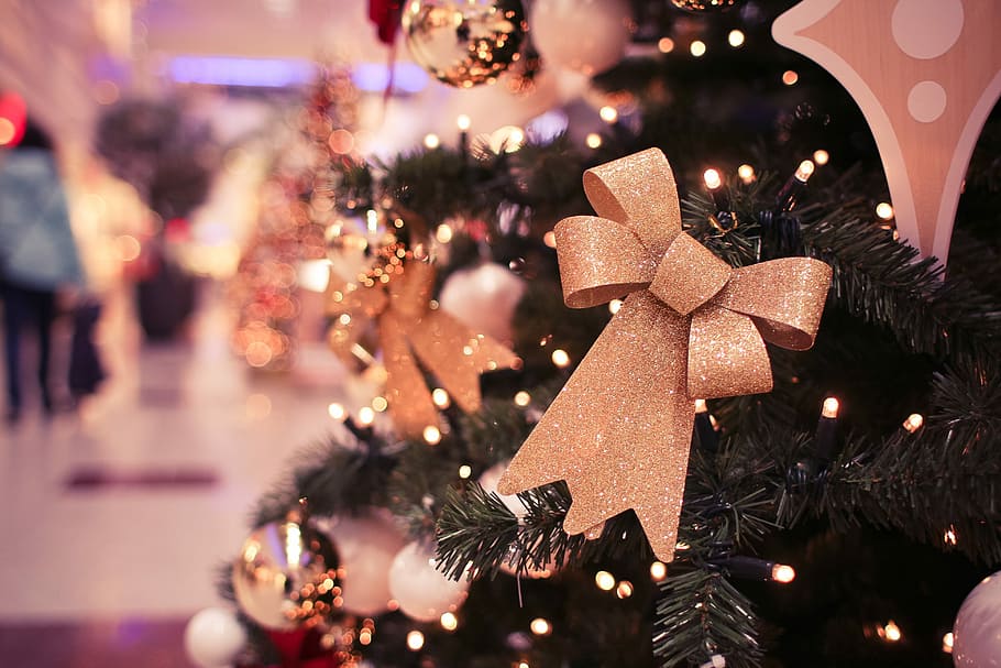 Compras de Natal, turva, bokeh, natal, bokeh de natal, luzes de natal, mercados de natal, época de natal, colorido, dezembro
