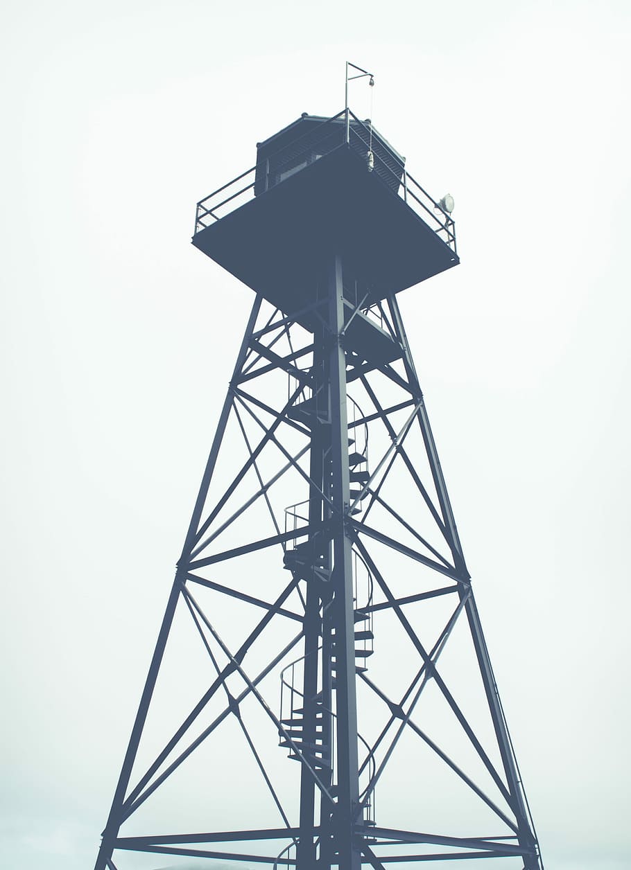 grey, scale photo, light tower, grey scale, communication, tower, technology, communications Tower, wireless Technology, broadcasting