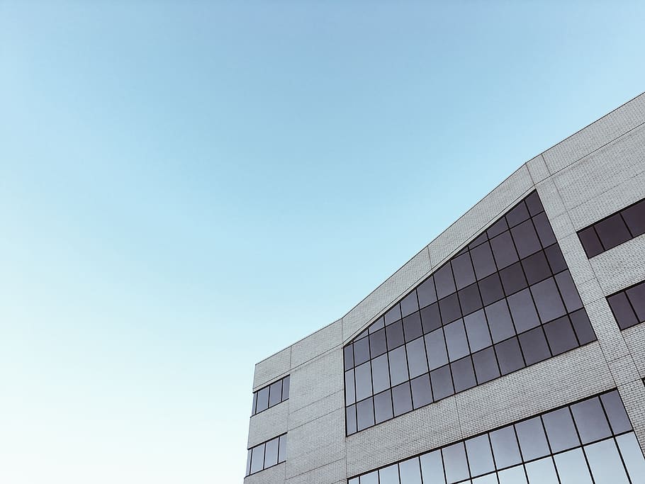 azul, cielo, edificio, windows, arquitectura, corporativo, negocios, estructura construida, exterior del edificio, vista de ángulo bajo