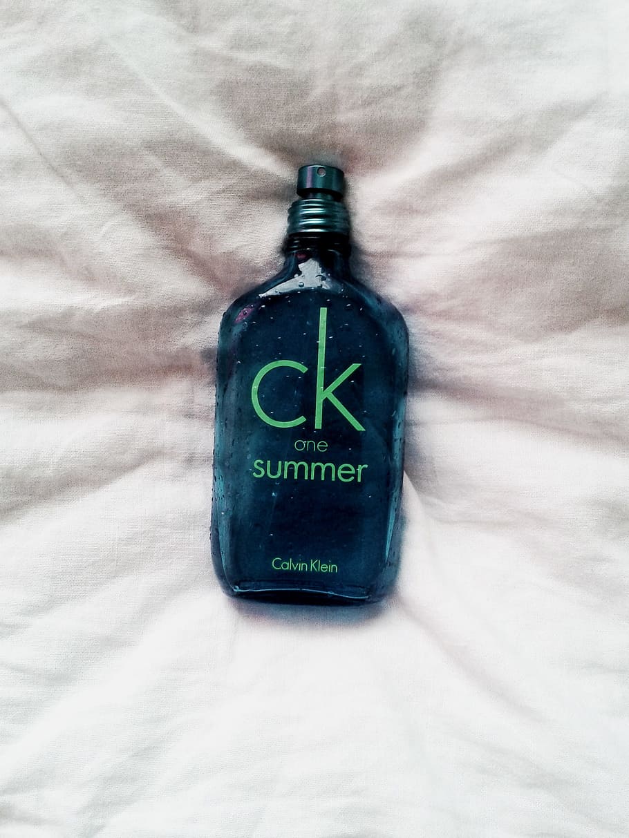 summer fragrance bottle, white, textile, Calvin Klein, Ck, One, Cologne, Perfume, ck one, summer