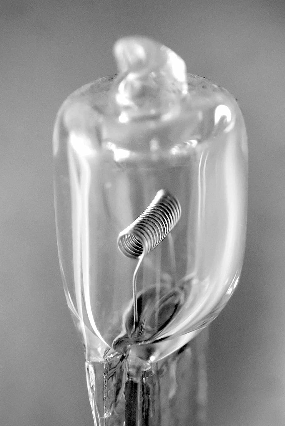 Bulb, Lamp, Close-Up, Halogen, Light, halogen, light, detail, black, white, incandescent