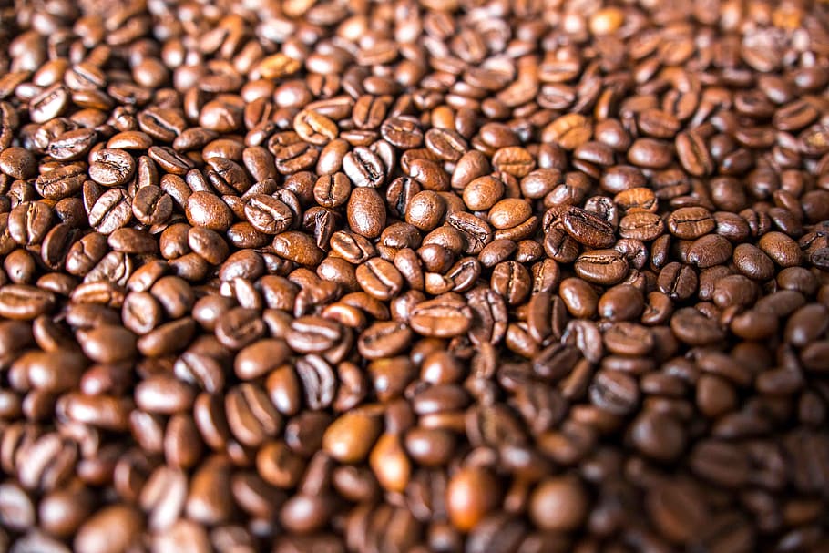 biji kopi, makanan dan minuman, kopi, makanan, kopi - minum, coklat, kesegaran, biji kopi panggang, latar belakang, sekelompok besar objek