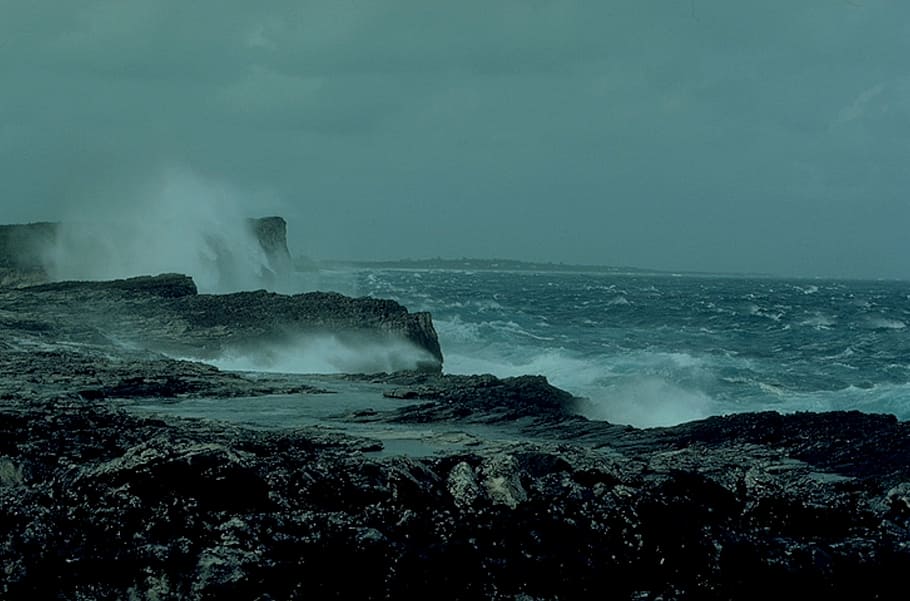 fotografía, ola oceánica, tormenta, mar, viento, naturaleza, agua, ola, potencia, paisaje