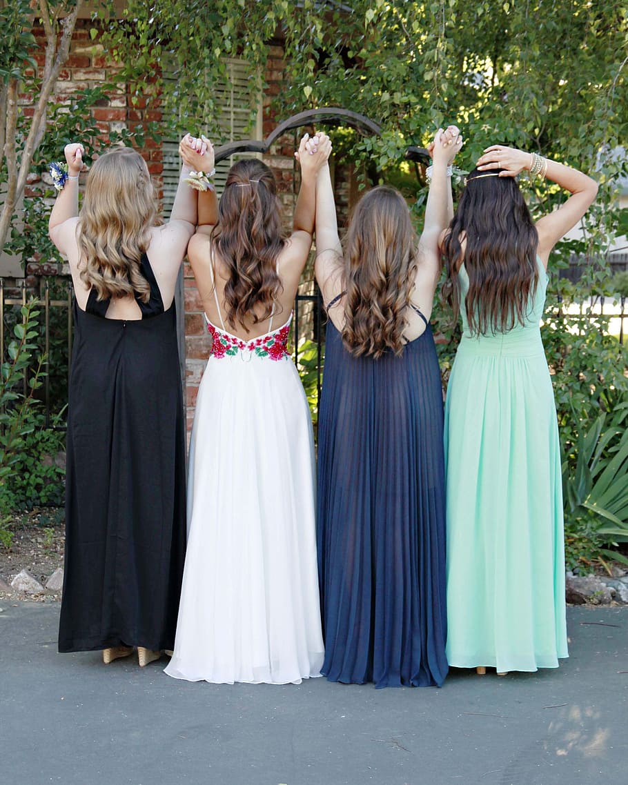 prom, dress, seniors, gown, hair, formal, dance, ball, young, long