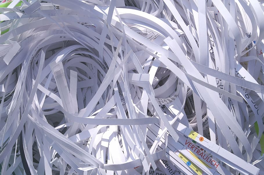 tali kertas putih, kekacauan, rahasia, kertas, stres, abstrak, latar belakang, teknologi, bingkai penuh, tidak ada orang