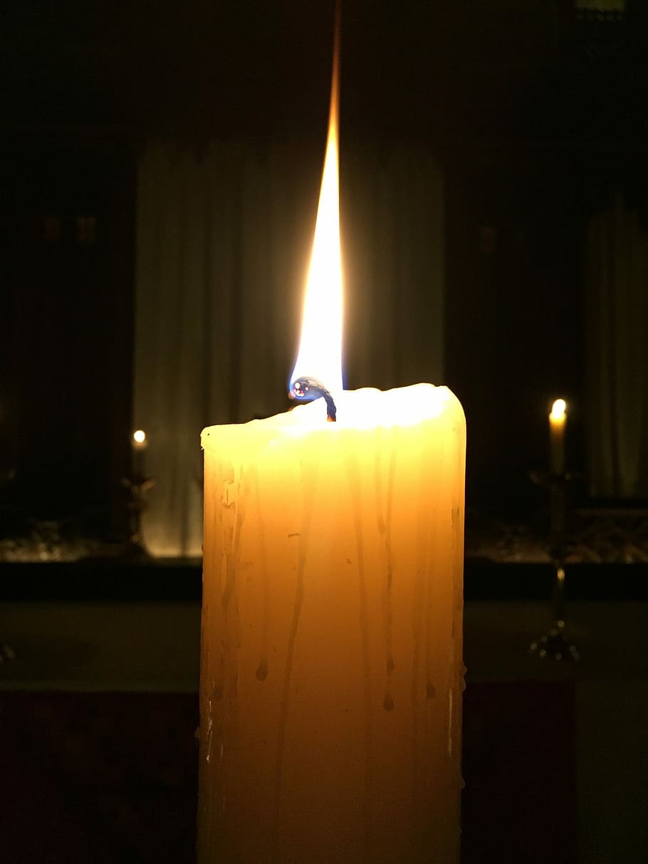 Paschal Candle, Easter Candle, candle, fire, resurrection, life, light, church, christianity, flame