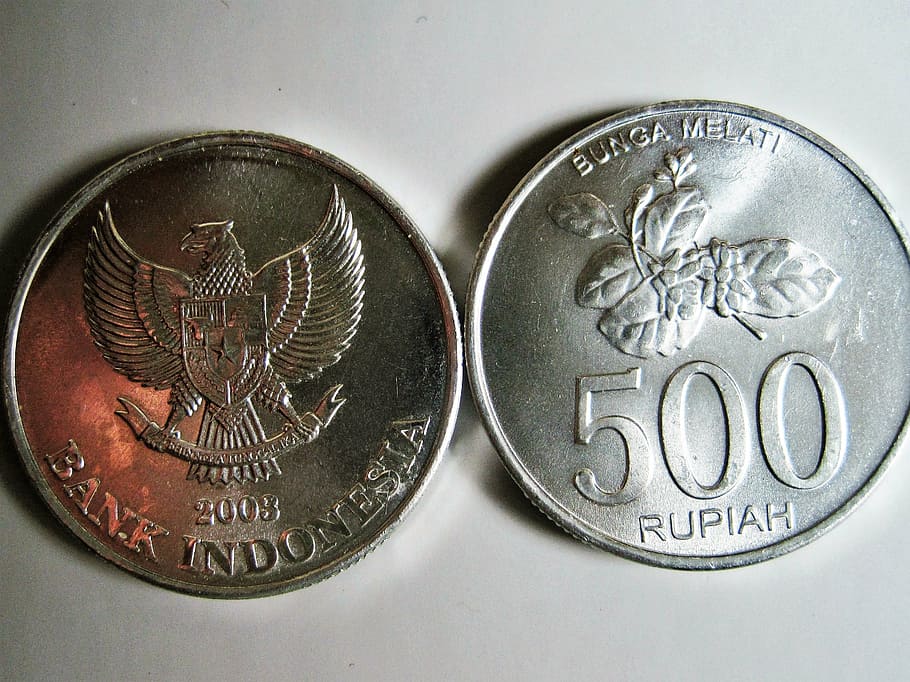 rupiah indochinese, bank indonesia, koin, uang, mata uang, uang logam, uang tunai dan setara kas, indonesia, 500-rupiah, uang tunai