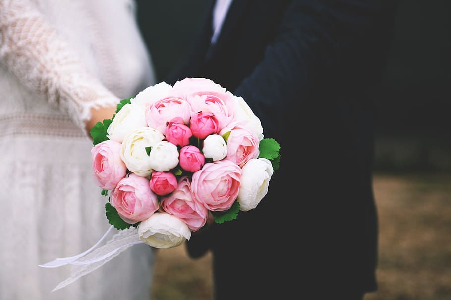buquê de flores do casamento, casamento, flores, buquê, vários, casado, noiva, amor, romance, celebração