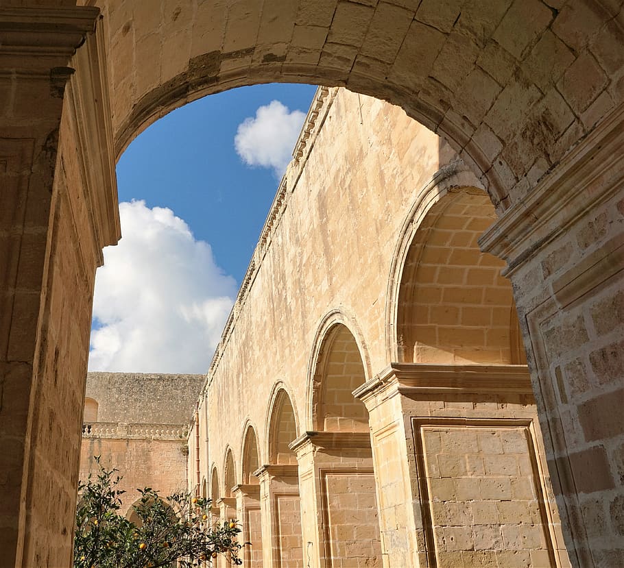 Malta, Monastery, Architecture, Holy, religion, arcades, game of thrones, film, movie, sky
