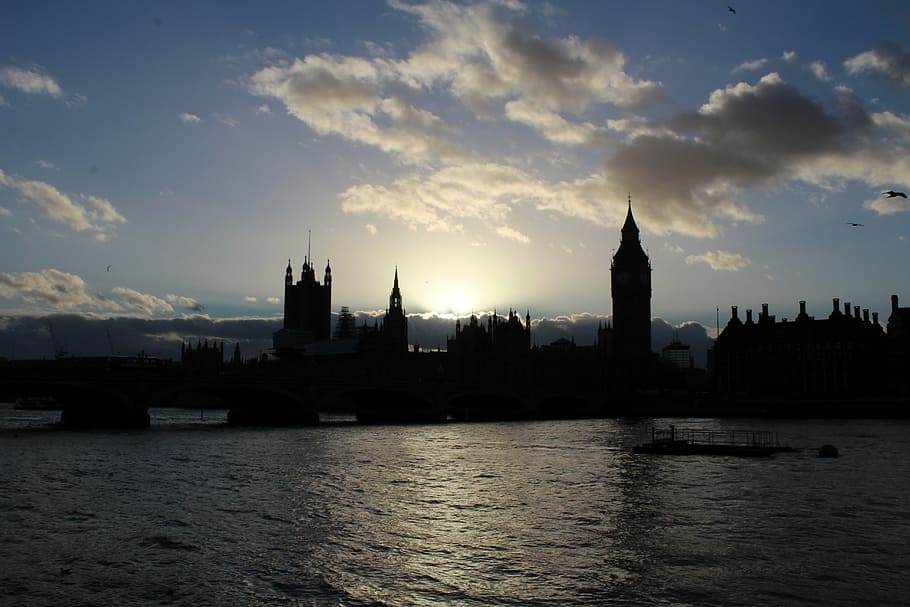 london, river, clouds, sunset, landmark, thames, england, city, uk, tower