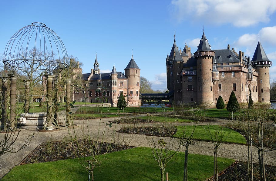 castle, lock, architecture, history, garden, park, point of interest, tourism, kasteel de haar, haarzuilens