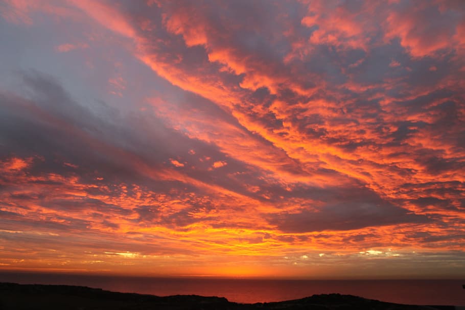 空 赤 バニラ 日没 夕焼け 雲 空 自然の美しさ 風景 自然 静けさ オレンジ色 Pxfuel