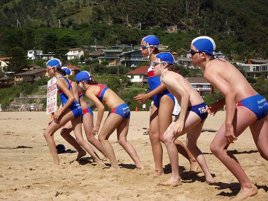 start, position, swim, stanwell park beach, wollongong, new, south, wales, Nippers, Stanwell Park