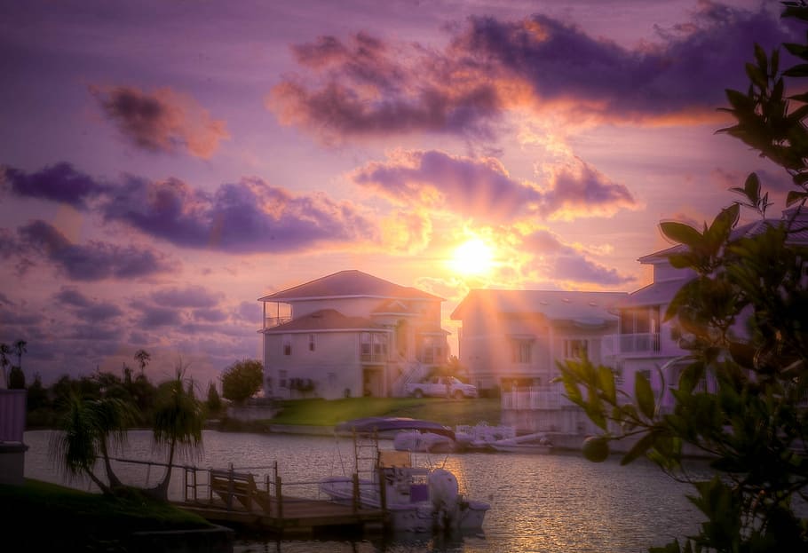 Sunset, Florida, Beach, Canal, Water, sunset, florida, travel, sky, skyline, dusk