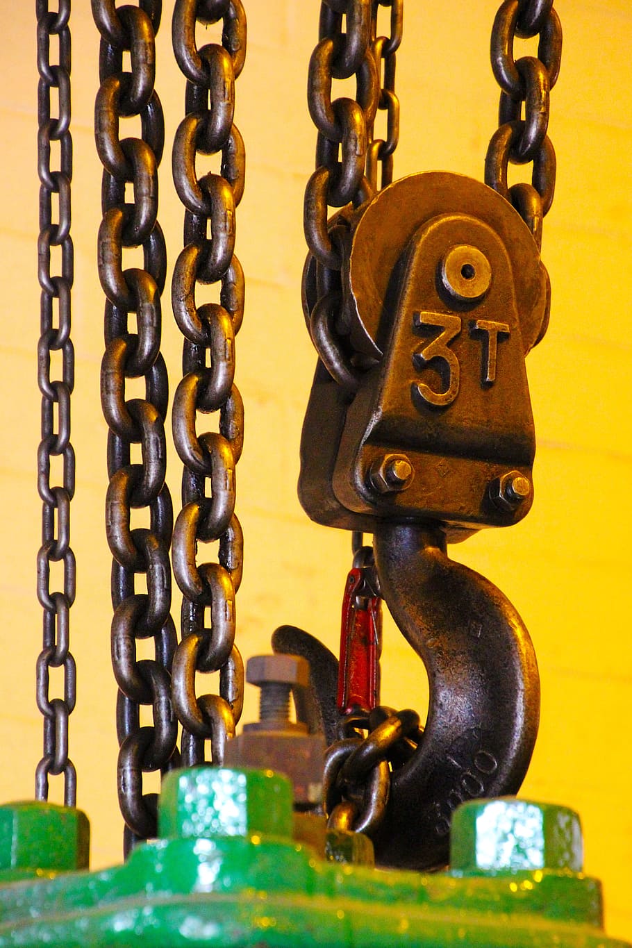 3t, black, pulley, chain, winch, equipment, hoist, mechanism, metallic, pull