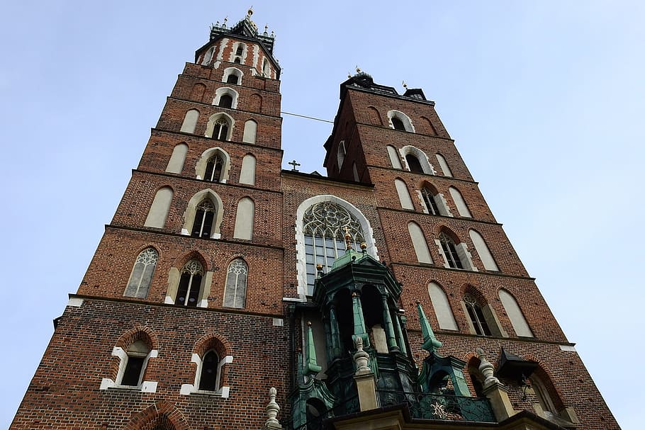 krakow, gereja mary, pasar, arsitektur, pusat kota, monumen, sejarah, tempat wisata, eksterior bangunan, struktur yang dibangun