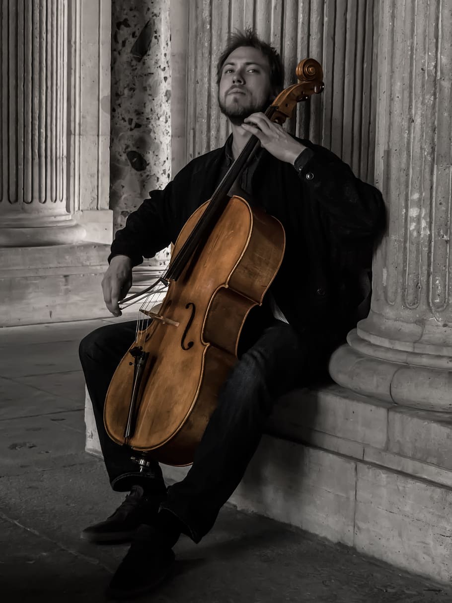 Musician, Louvre, Paris, Architecture, music, old building, temple, musical Instrument, violin, classical Music
