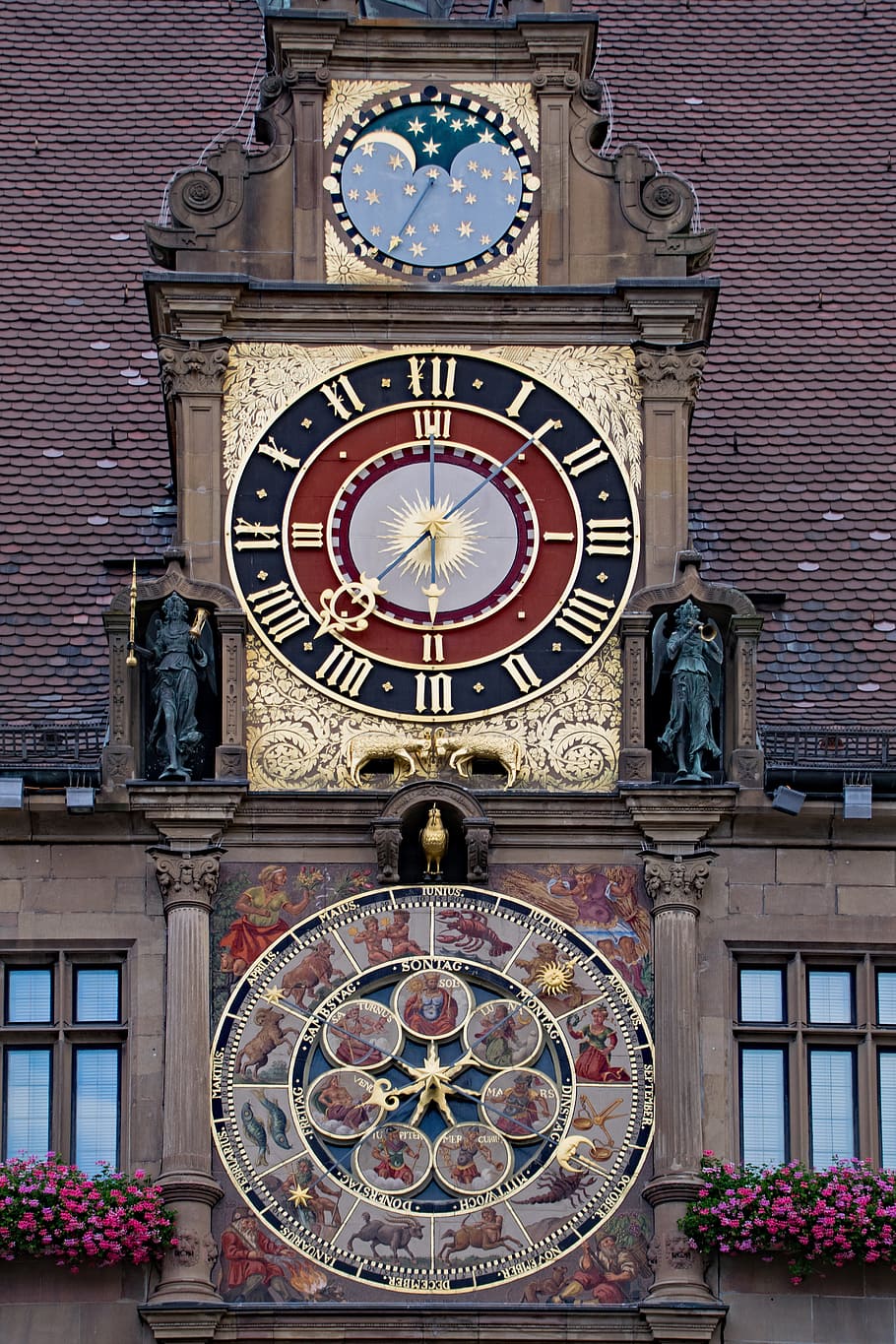 old town hall, heilbronn, baden württemberg, germany, astronomical clock, places of interest, clock, time, architecture, building exterior