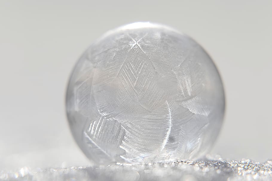 soap bubble, frozen, winter, frost, ice, cold, crystals, hardest, ice bubble, close-up