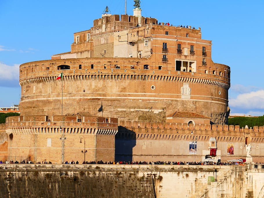 Roma, Castel Sant'Angelo, Sant'Angelo, Castello Sant Angelo, Itália, construção, turismo, historicamente, monumento, arquitetura