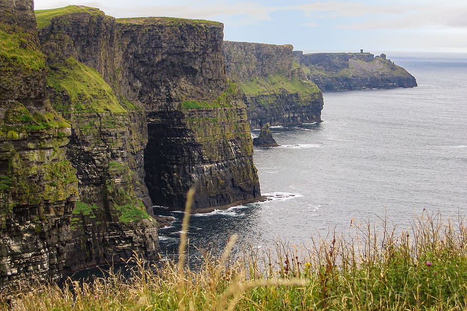 アイルランド, 崖, モハーミュンスターの崖, 海岸, 海, 岩, 岩の多い海岸, 水, 大西洋, 急な斜面