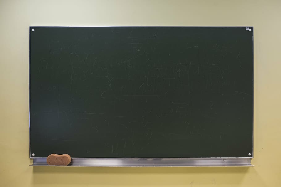 clear black chalkboard, gray, wall, mounted, flat, screen, board, blackboard, chalkboard, school
