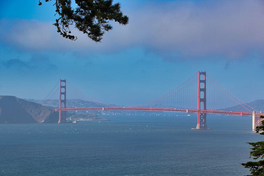 golden gate, bridge, suspension bridge, california, usa, america, red, bridge construction, places of interest, rope bridge