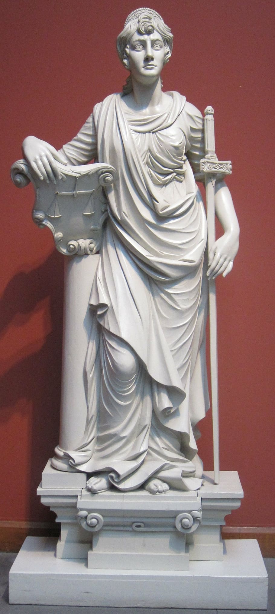 mulher, exploração, figura de espada, esculturas, justiça, pinho, escultura, william, corrida, estátua