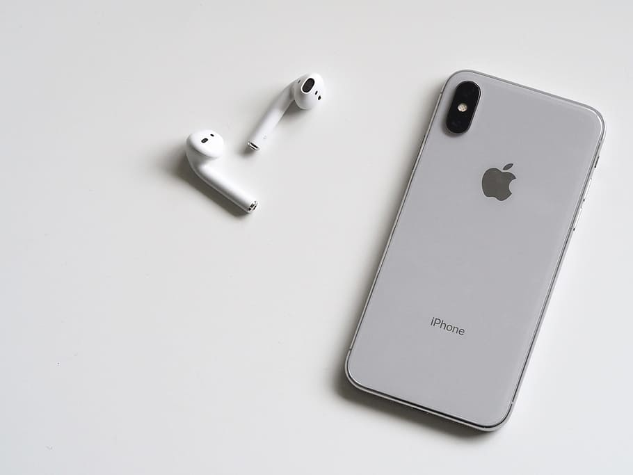 silver iphone x, technology, iphone x, iphone, phone, smart phone, white, simple, minimal, mobile
