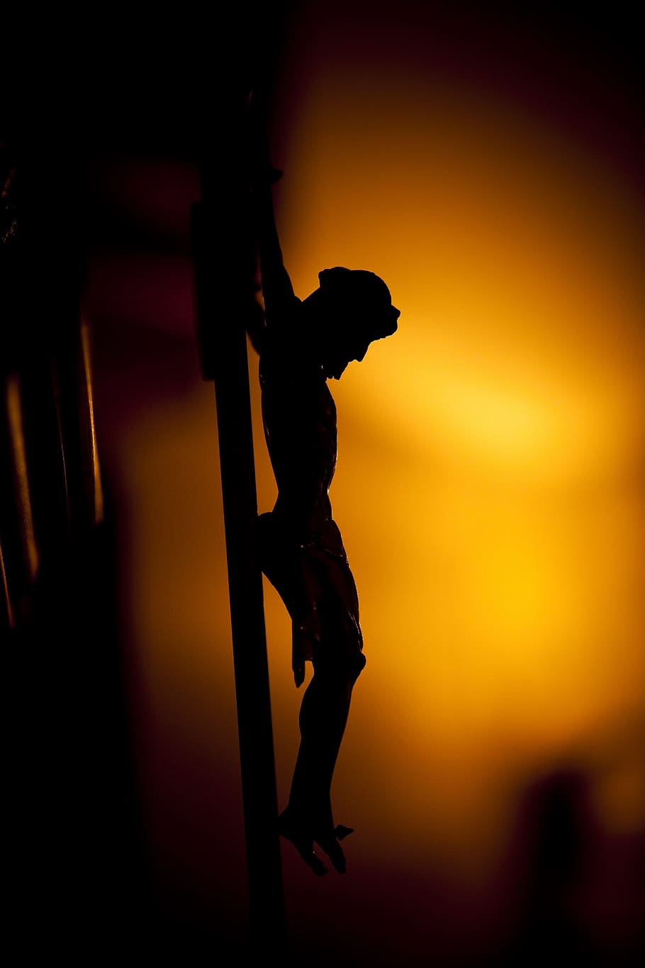 silhouette photo, crucifix, Jesus Christ, Christ figure, jesus, christ, cross, faith, hope, catholicism