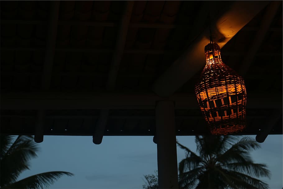 lantern, night, evening, low angle view, built structure, architecture, illuminated, nature, lighting equipment, sky