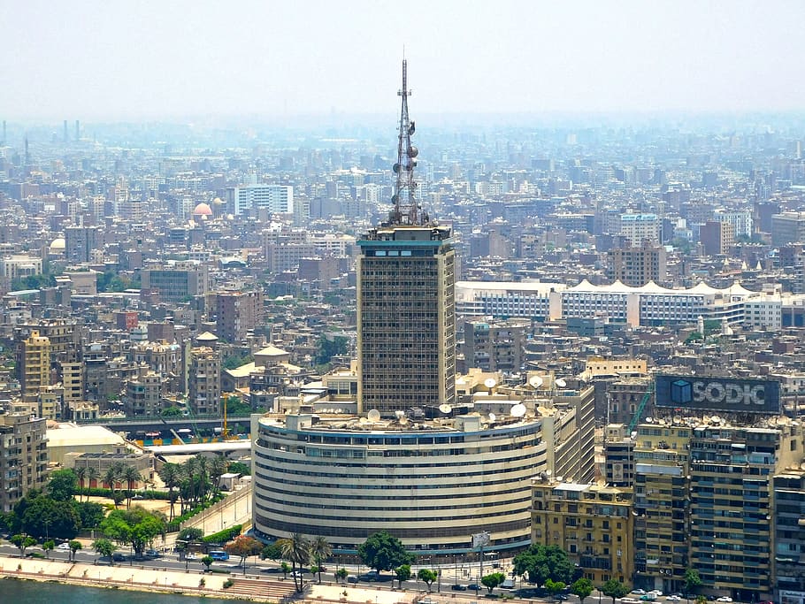 radio, televisi, gedung, Kairo, Arsitektur, eksterior bangunan, kota, struktur yang dibangun, Pemandangan kota, bangunan