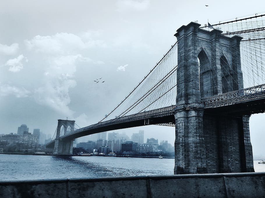 brooklyn bridge, new york, uban, brooklyn, bridge, manhattan, skyline, architecture, nyc, city