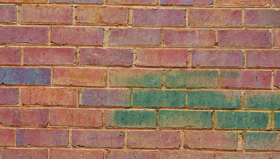 red, concrete, green, purple, paint, green and purple, brick, wall, tinted, patterns