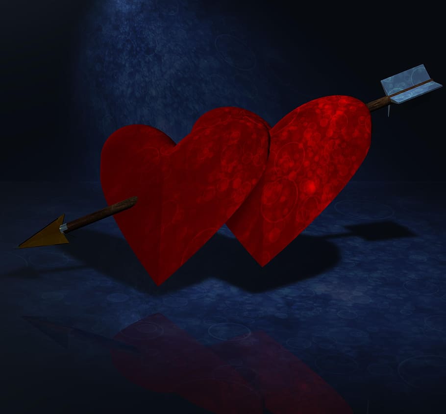heart, arrow illustration, arrow, love, symbol, amor, valentine's day, luck, romantic, connectedness