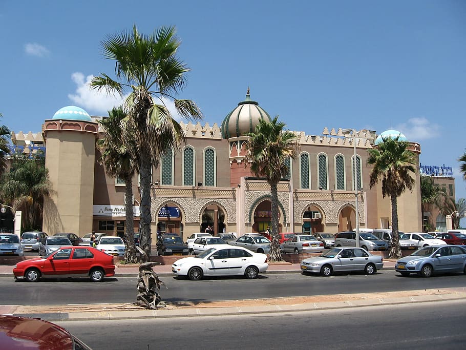 pusat budaya lamimunia maroccan, budaya Maroko, pusat, Ashdod, Israel, arsitektur, bangunan, mobil, foto, domain publik
