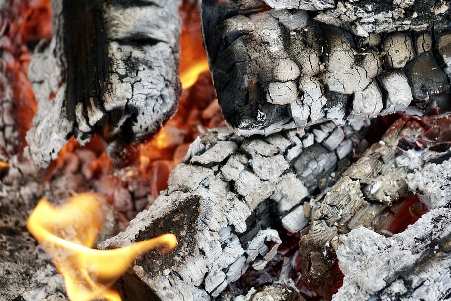 Embers, Wood, Heat, Fireplace, Hot, wood fire, wood burned on, burn, fire, flame