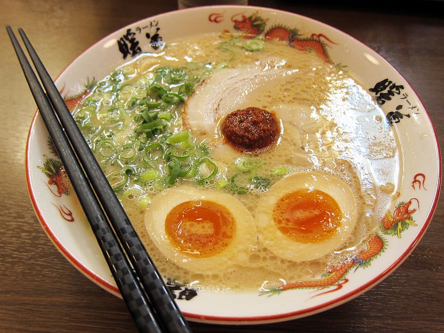 sopa de fideos, huevo, carne, fideos ramen, ramen, comida japonesa, Comida y bebida, comida, alimentación saludable, listo para comer