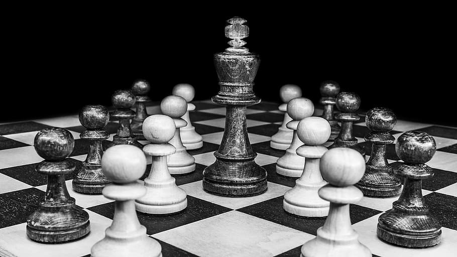 branco, preto, ilustração do tabuleiro de xadrez, xadrez, preto branco, peças de xadrez, rei, tabuleiro de xadrez, jogo de xadrez, figuras