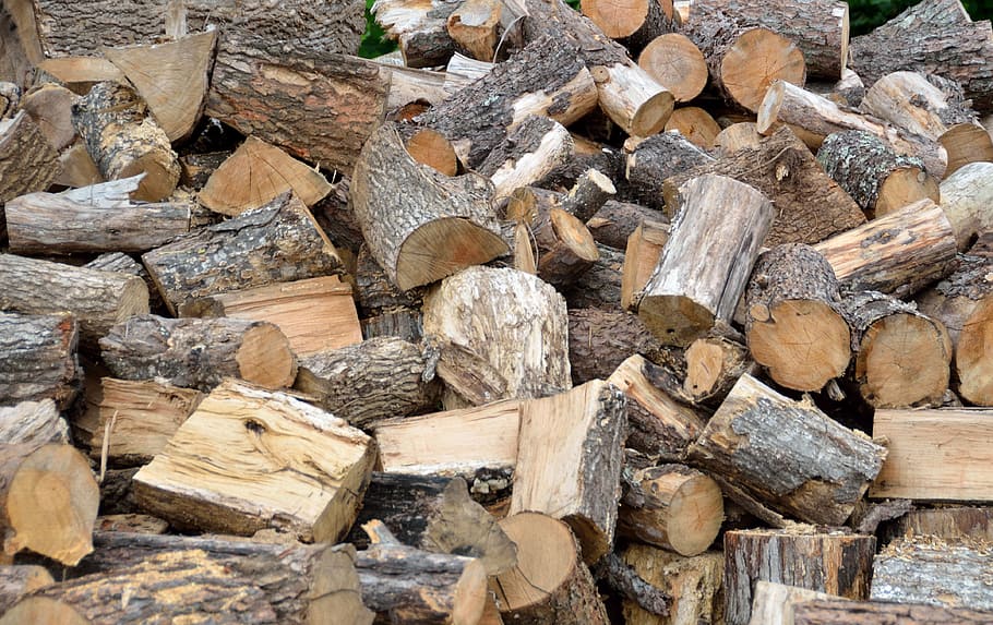 kayu bakar, log pohon, sumber daya, tumpukan kayu, log, tumpukan, kayu, alam, pohon, memotong