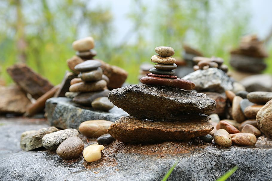 piedra, guijarros, torre de piedra, naturaleza, meditación, deseo, génesis, oración, esperanza, budismo