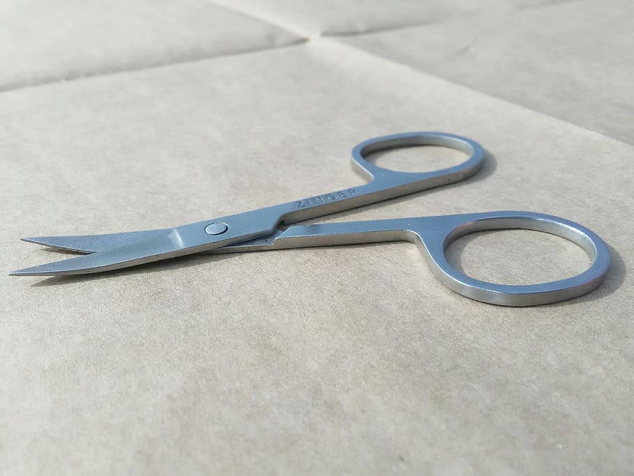 Scissor, Weapon, White, Hair, Court, weapon white, hairdressing, scissors, high angle view, table