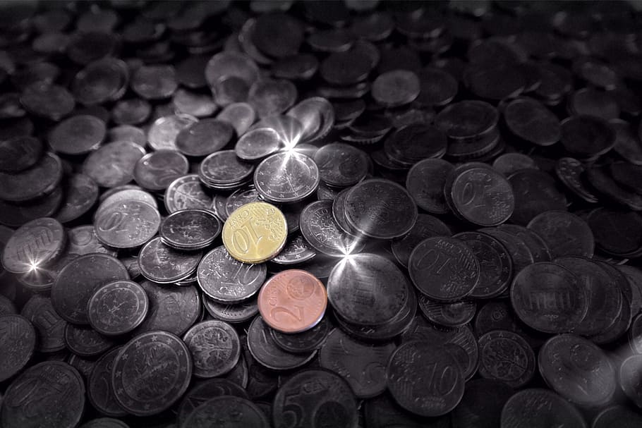selective, focus photography, assorted-denomination indian coins, money, dough, euro, coins, pink pink, coin, finance