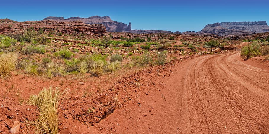 utah, dirt road, desert, rock, nature, panorama, landscape, photographic background, compositing, shadow catcher