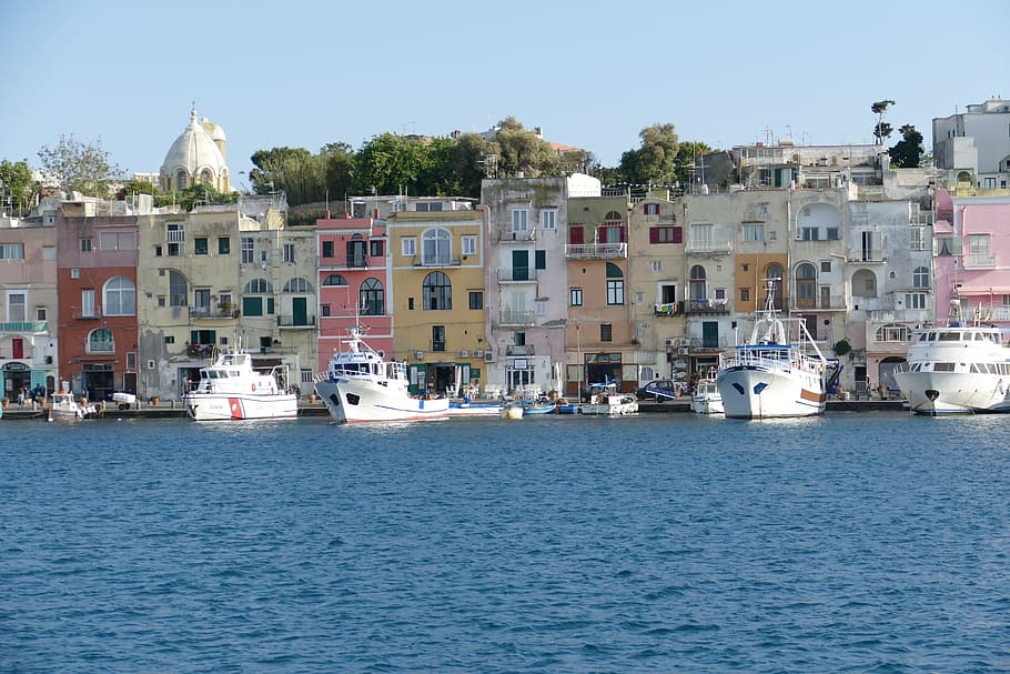 procida, ischia, italy, old town, historically, island, mediterranean, tourism, holiday, idyllic