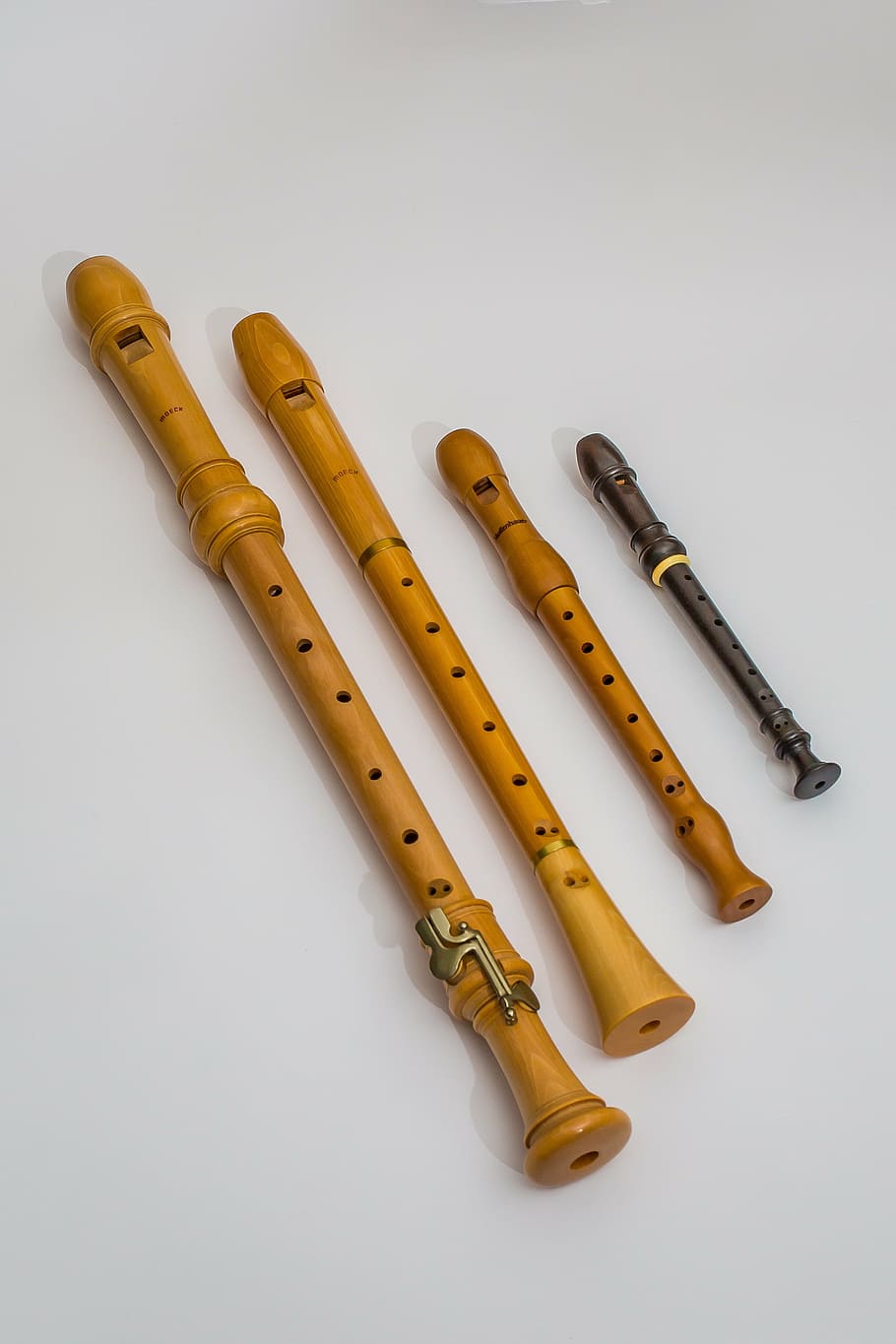 four, brown, flute, flat, lay, photography, recorder, musical instruments, woodwind, wooden flute