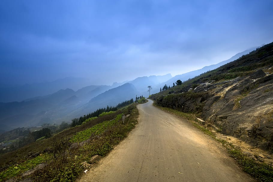 foto del paisaje, vacío, carretera, valle de la montaña, Vietnam, Ha Giang, calle, montaña, provincia, montaña alta