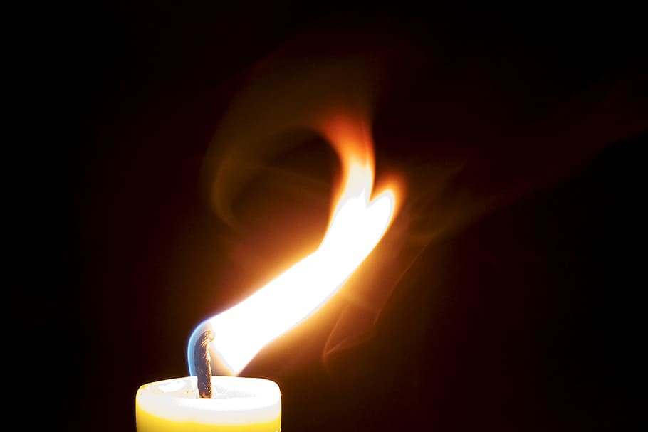 yellow candle, candle, flame, burn, light, wick, cozy, hot, wax, candlelight