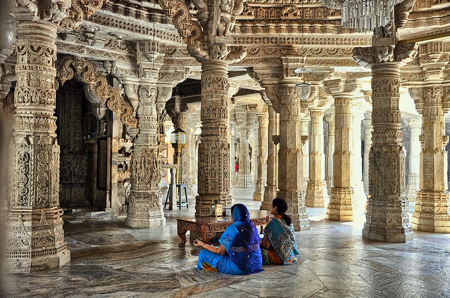 dzinijska temple, religion, prayer, stone, architecture, sculpture, building, columns, monument, ranakpur