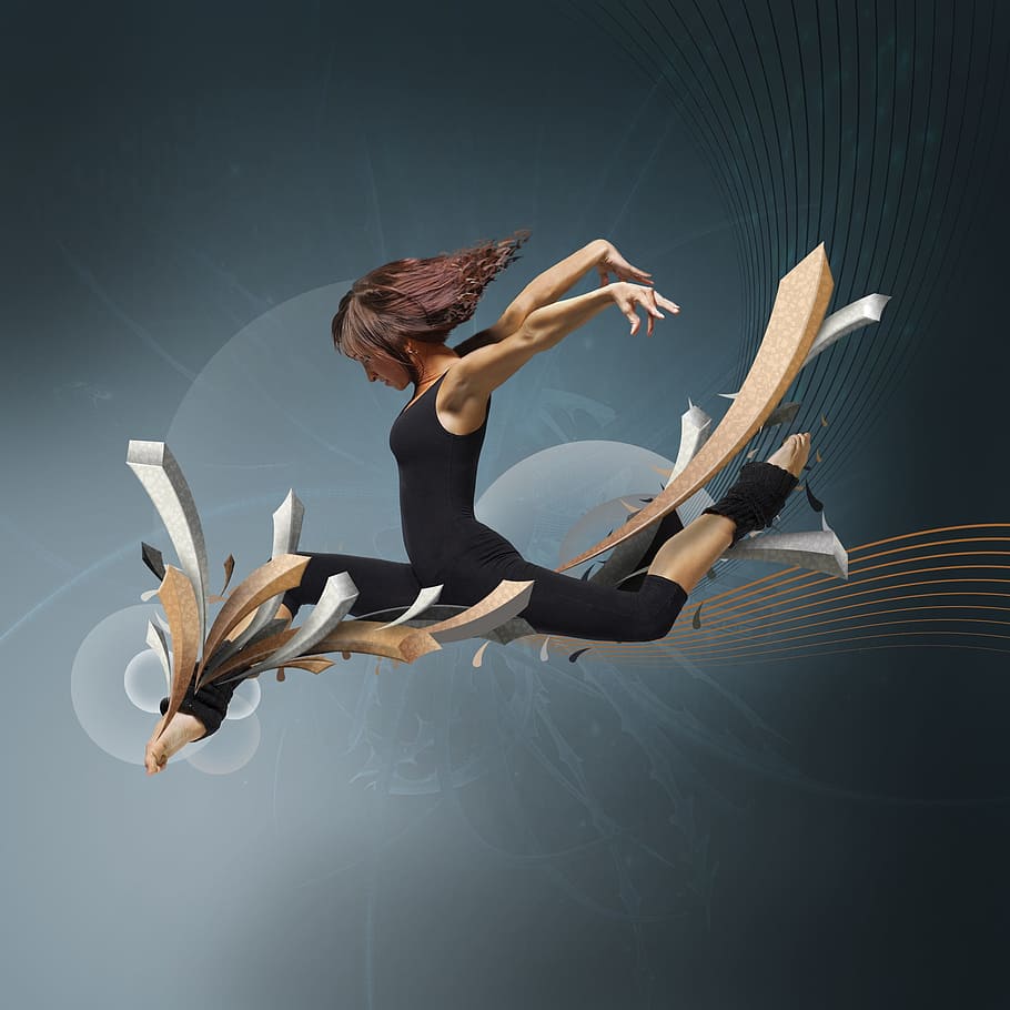 woman dancing jazz, digital, wallpaper, ballet, adult, dancer, agility, flexibility, one person, full length